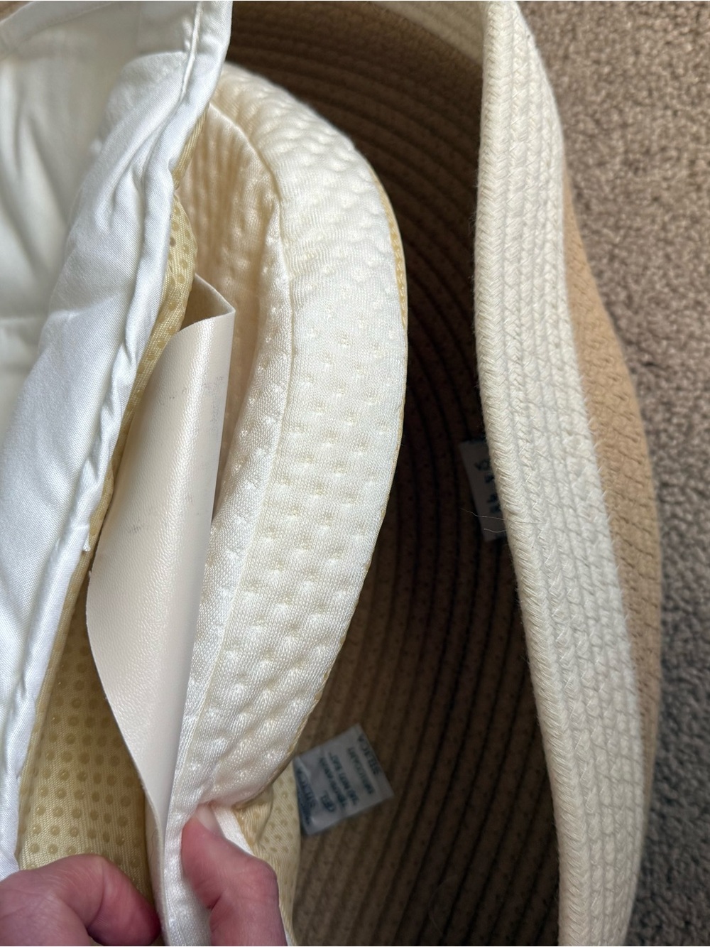 Neutral Two-Tone Baby Changing Basket - Cream & Tan - Picture 3 of 3